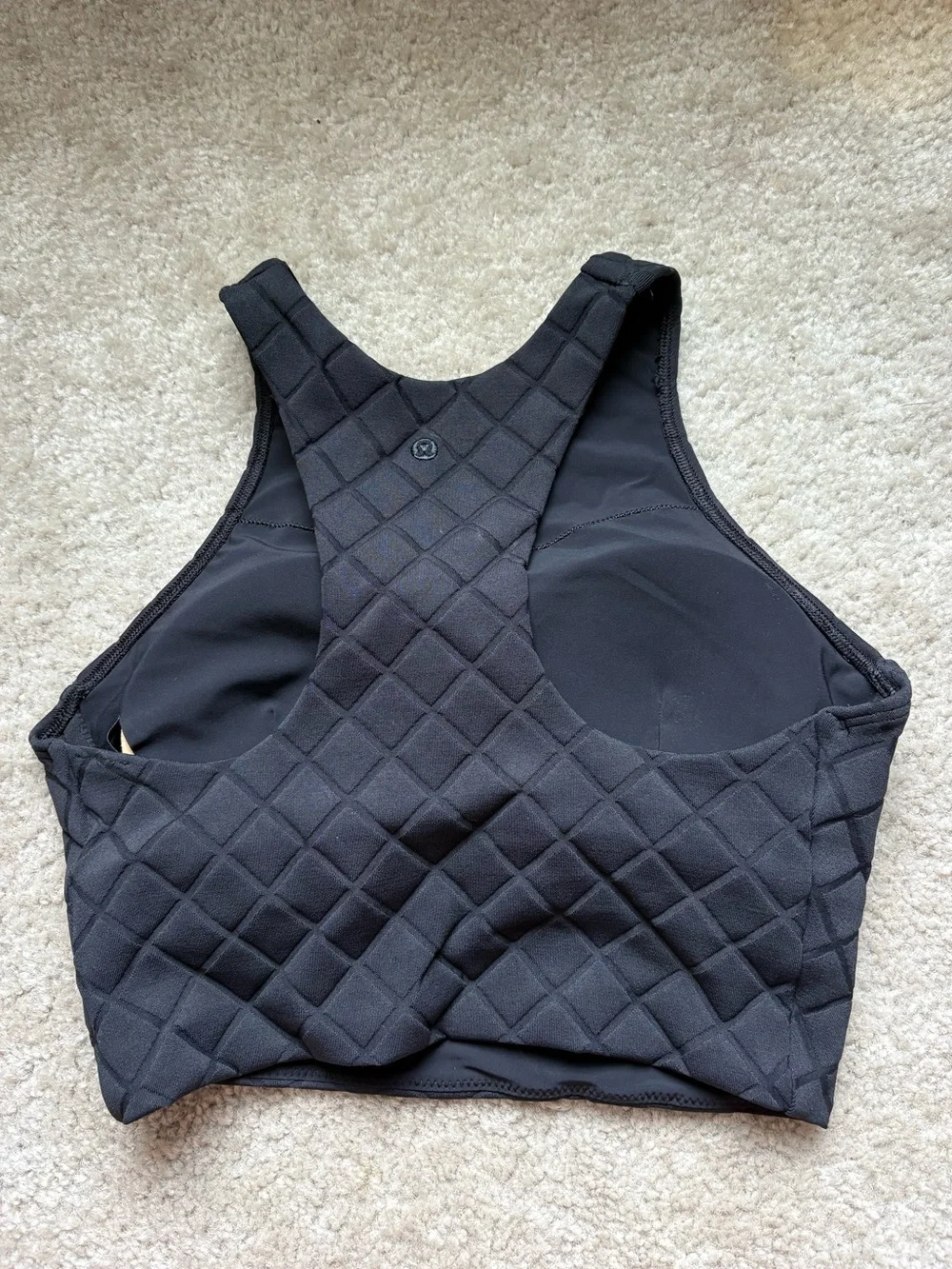 High-Neck Quilted Lululemon Swim Top - Black